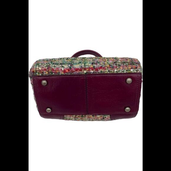 Patricia Nash Conselice Boucle Small Frame Crossbody Dark Purple